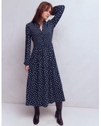 Boden - Smocked Jersey Shirt Dress - Lyst