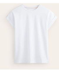 Boden - T-Shirt Mit Umschlag-Ärmelbündchen Und Rundhalsausschnitt Damen - Lyst