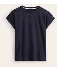 Boden - T-shirt mit umschlag-ärmelbündchen und rundhalsausschnitt - Lyst