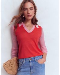 Boden - Agnes Collared Linen Jumper - Lyst