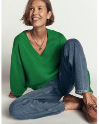 Boden - Lucy Cotton V-Neck Jumper - Lyst