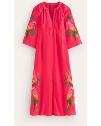 Boden - Una Linen Embroidered Dress - Lyst