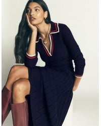Boden - Ribbed Henley Knitted Dress - Lyst