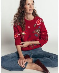 Boden - Ella Embroidered Knit Sweater - Lyst