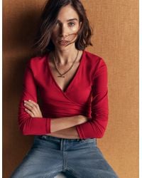 Boden - Ruched Long Sleeve Wrap Top - Lyst