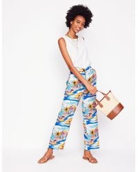 Boden - Westbourne Crop Linen Trousers-Multi, Paradise Bay - Lyst