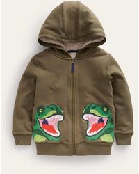 Boden - Shaggy-Lined Appliqué Hoodie Baby - Lyst