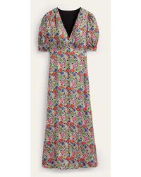 Boden - Satin Midi Tea Dress Multi, Carnation Garden - Lyst