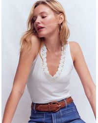 Boden - Flora Lace Trim Supersoft Tank Top - Lyst