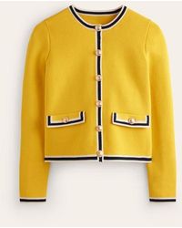 Boden - Holly Knitted Jacket Passionfruit, Navy Tipping - Lyst