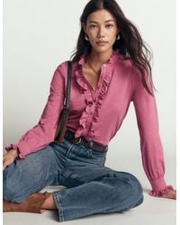 Boden - Jersey Frill Blouse - Lyst