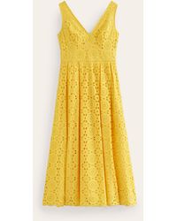 Boden - Robe midi de cérémonie à broderie anglaise - Lyst