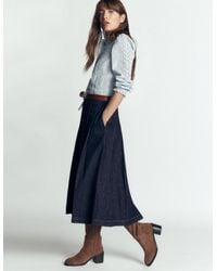 Boden - Aya Denim Midi Skirt - Lyst