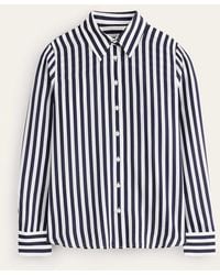 Boden - Sienna Silk Shirt Ivory, Navy Stripe - Lyst