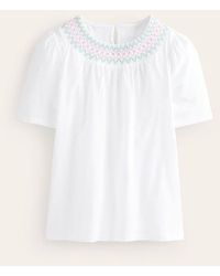 Boden - Smock Neck Puff Sleeve Top - Lyst