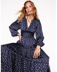 Boden - Pippa Satin Maxi Dress, Sparse Spot - Lyst