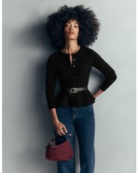 Boden - Fitted Wool Peplum Cardigan - Lyst
