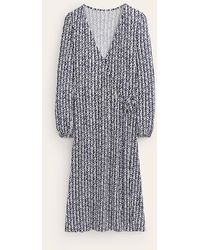 Boden - Robe portefeuille midi joanna en jersey - Lyst