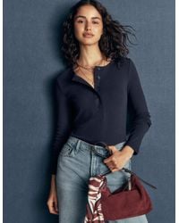 Boden - Ribbed Long Sleeve Henley Top - Lyst
