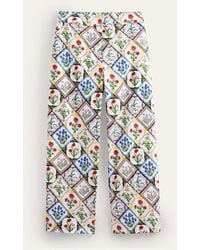 Boden - Printed Straight Pants Ivory, Wild Bluebell - Lyst
