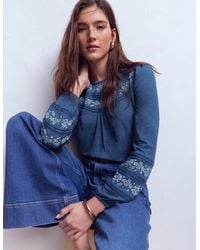 Boden - Rosie Embroidered Jersey Top - Lyst