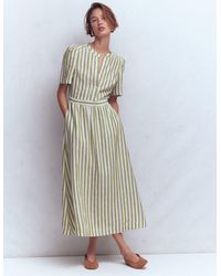 Boden - Ivy Linen Midi Dress- Ivory Stripe - Lyst