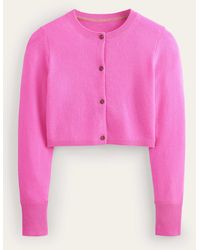 Boden - Cropped Cashmere Cardigan - Lyst