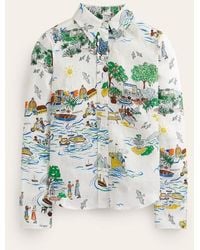 Boden - Sienna Linen Shirt Ivory, Amalfi - Lyst
