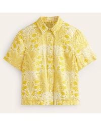 Boden - Hazel Short Sleeve Linen Shirt Passion Fruit, Gardenia Swirl - Lyst