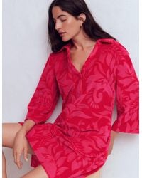 Boden - Short Collared Towelling Dress - Lyst