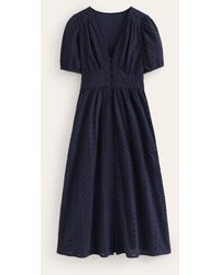 Boden - Robe midi style 40s à broderie anglaise - Lyst