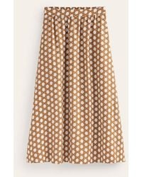 Boden - Florence Linen Midi Skirt Rubber, Honeycomb Geo - Lyst