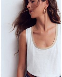 Boden - Metallic Trim Scoop Neck Vest Top - Lyst