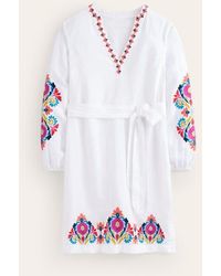 Boden - Cleo Embroidered Linen Dress - Lyst