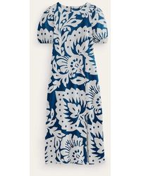Boden - Back Detail Jersey Midi Dress Sapphire, Oak Terrace - Lyst
