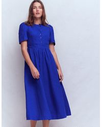 Boden - Ivy Button Linen Midi Dress - Lyst