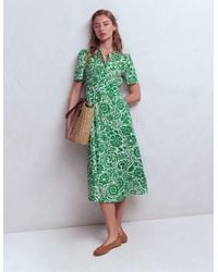 Boden - Ivy Button Cotton Midi Dress - Lyst