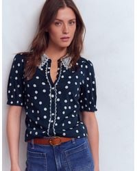 Boden - Nessa Broderie Collar Blouse - Lyst