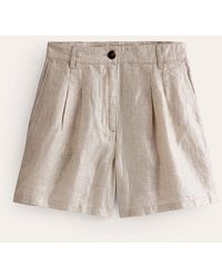 Boden - Pleated Linen Shorts - Lyst