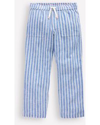 Boden - Pantalon À Enfiler En Coton Et Lin-Coutil Bleu - Lyst