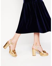 Boden - Twist Front Platform Sandalsgold Metallic - Lyst