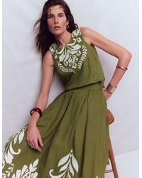 Boden - Sofia Embroidered Linen Top - Lyst