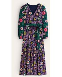 Boden - Ophelia Wrap Midi Jersey Dress Multi - Lyst