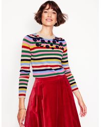 Boden - Pullover Mit Blumenstickerei-Bunt, Regenbogen - Lyst