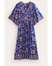 Boden - Kimono Jersey Maxi Dress Surf The Web, Botanical Sprig - Lyst