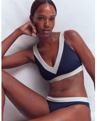 Boden - Campania Cross-Back Bikini Top- Ivory Colourblock - Lyst