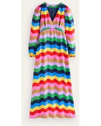 Boden - Francis Empire Maxi Tea Dress Multi, Rainbow Wave - Lyst