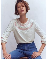 Boden - Rosie Embroidered Jersey Top - Lyst