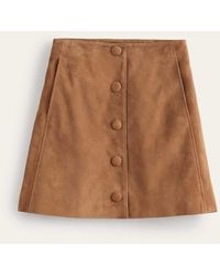 Boden - Suede A-line Mini Skirt - Lyst
