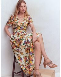 Boden - Pleat V-Neck Dress - Lyst